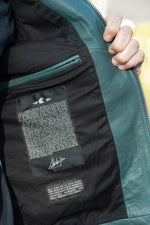 Petrol-blue sheep leather jacket-lightweight, supple, timeless. - Image n°8