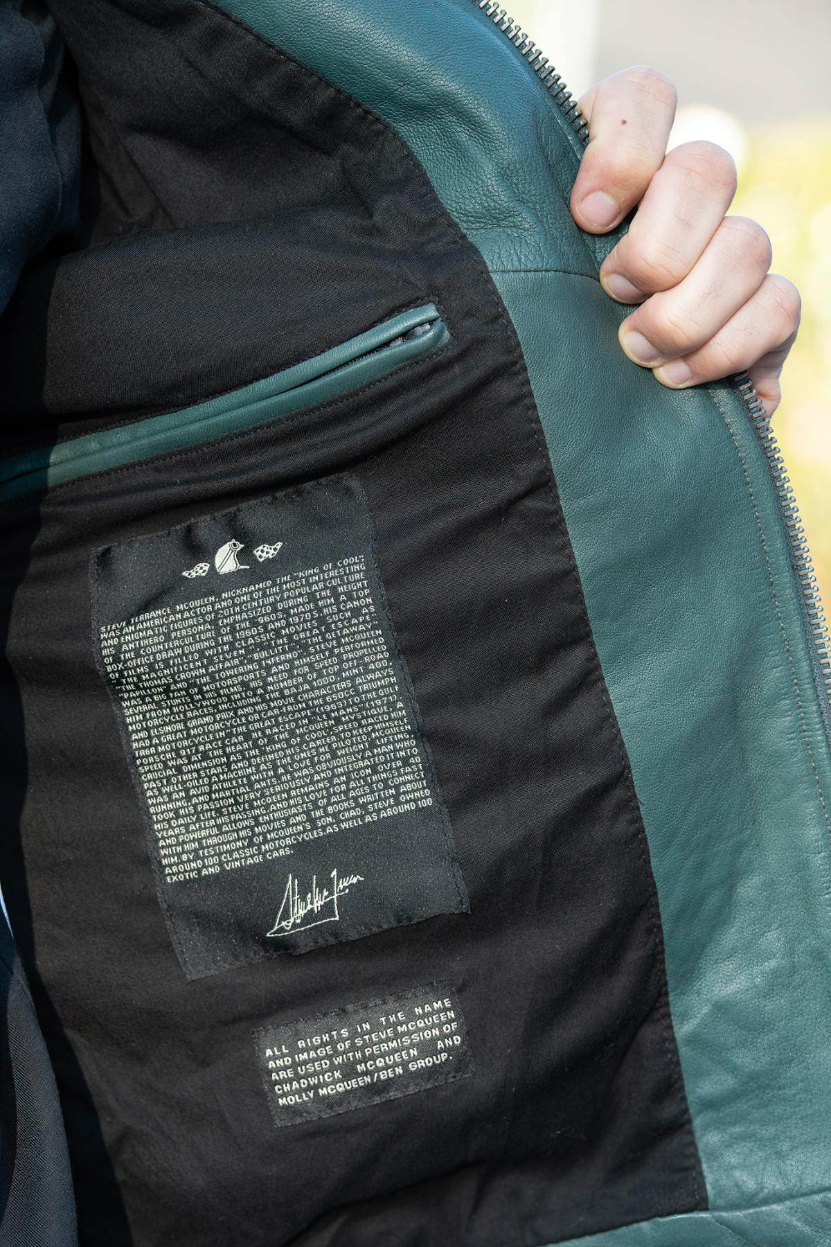 Petrol-blue sheep leather jacket-lightweight, supple, timeless. - Image n°8