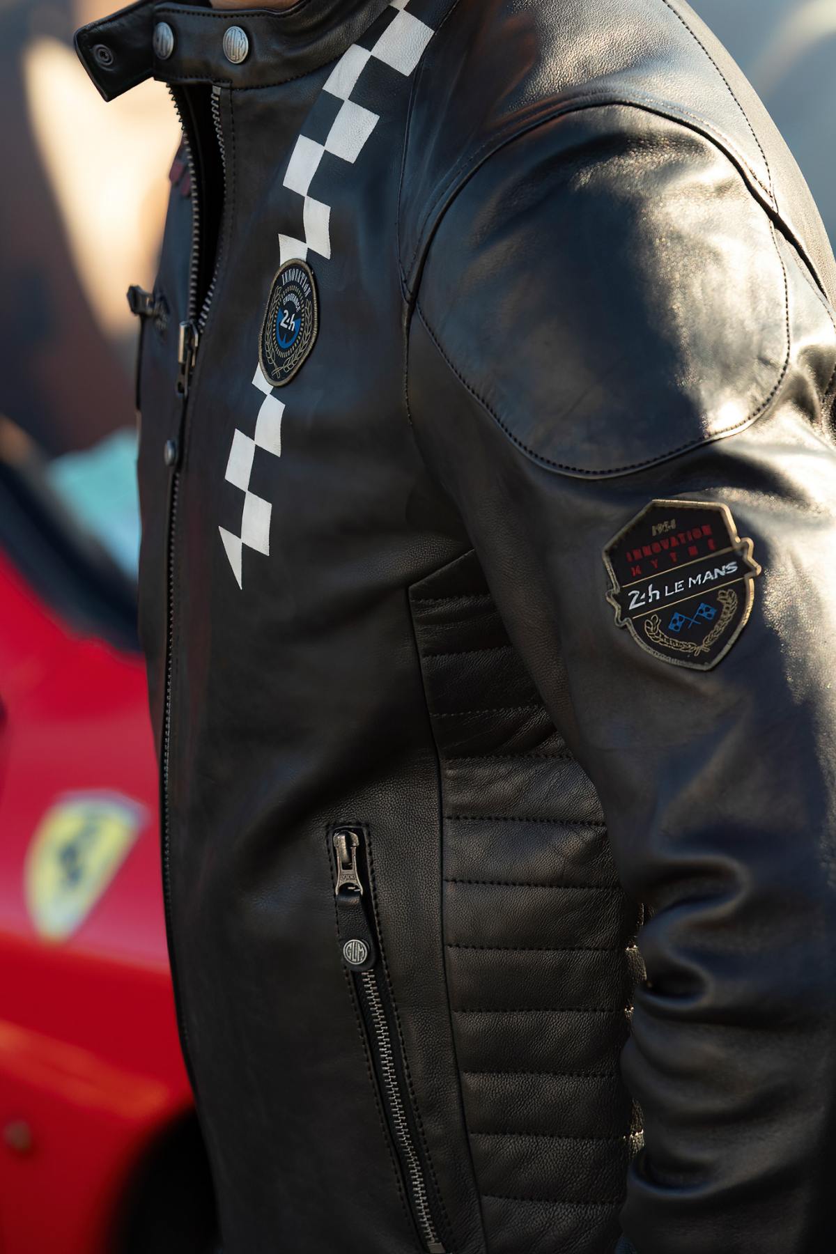 Black sheep leather jacket inspired by the 24 Hours of Le Mans. - Image n°5