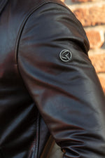 Dark brown buffalo leather jacket by Redskins, jacquard lined. - Image n°5