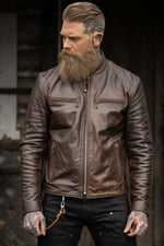 DAYTONA RUST: rust-hued buffalo leather, slim cut, lined for bikers. - Image n°5
