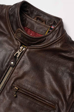 DAYTONA RUST: rust-hued buffalo leather, slim cut, lined for bikers. - Image n°11
