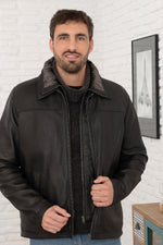 Black sheep leather jacket with biker edge and sleek, adaptable fit. - Image n°3
