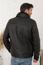 Black sheep leather jacket with biker edge and sleek, adaptable fit. - Image n°4