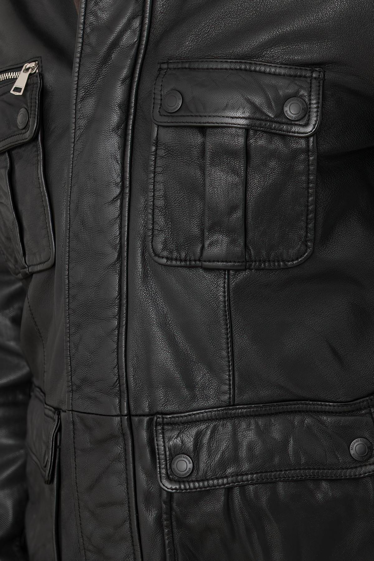 A goatskin jacket with regular fit, zip closure, and multiple pockets. - Image n°3