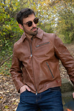 carefully crafted cognac horsehide jacket. Timeless, rugged, and refined. - Image n°6