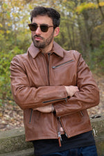 carefully crafted cognac horsehide jacket. Timeless, rugged, and refined. - Image n°2