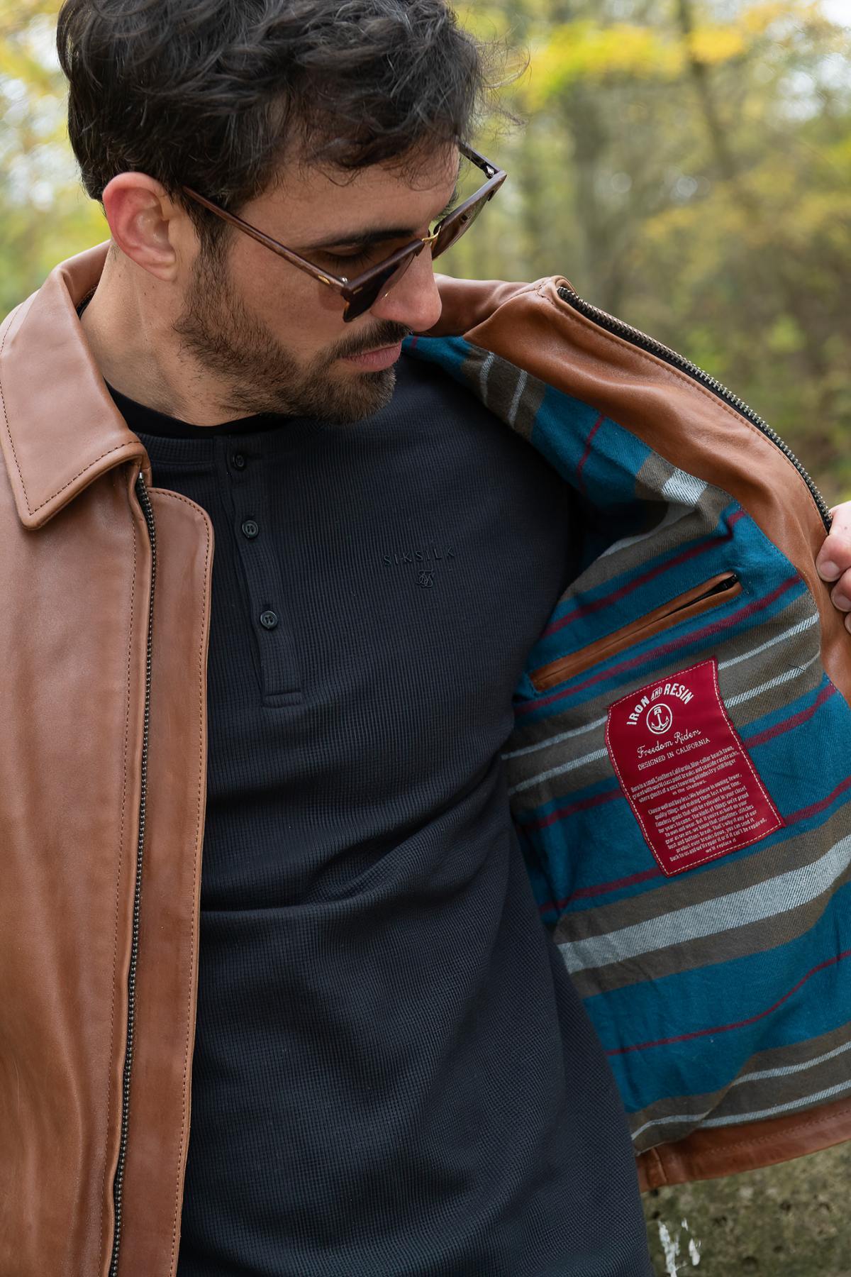 carefully crafted cognac horsehide jacket. Timeless, rugged, and refined. - Image n°8
