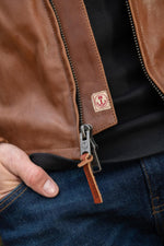 carefully crafted cognac horsehide jacket. Timeless, rugged, and refined. - Image n°3