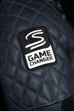 Navy sheepskin jacket with Senna's Lotus F1 patches and JPS lining. - Image n°8