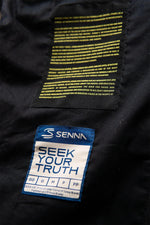 Navy sheepskin jacket with Senna's Lotus F1 patches and JPS lining. - Image n°9