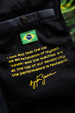 Navy sheepskin jacket with Senna's Lotus F1 patches and JPS lining. - Image n°10
