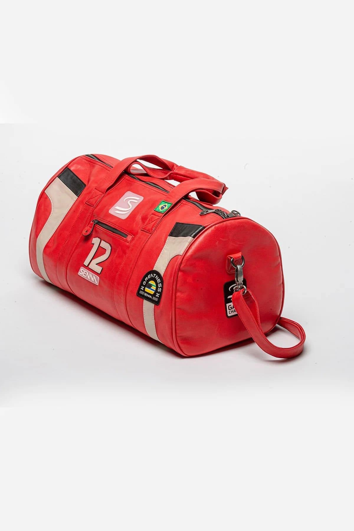 Ayrton Senna Leather Travel Bag Racing Red - Image n°5