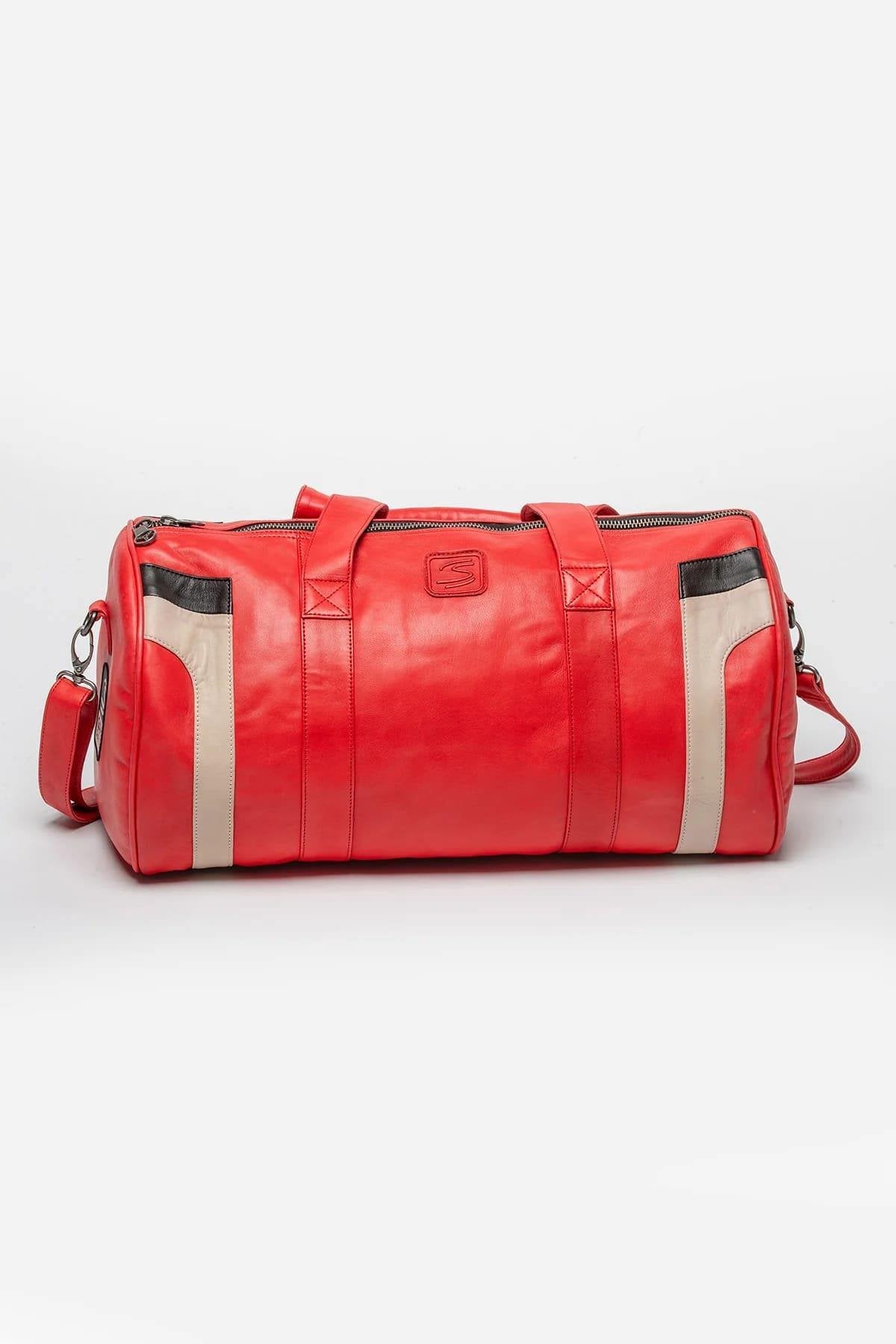 Ayrton Senna Leather Travel Bag Racing Red - Image n°6