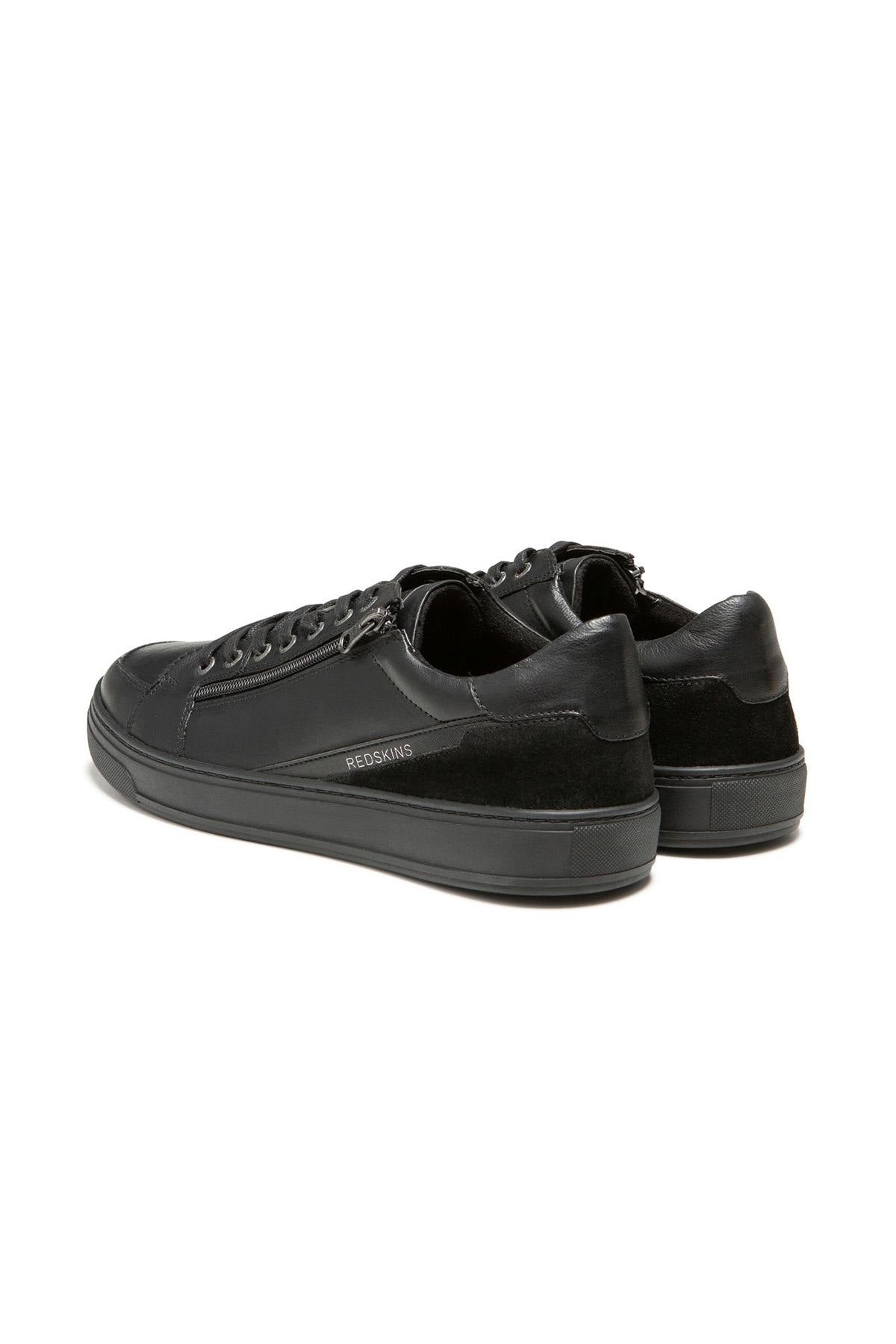 Black leather sneakers for men - Image n°2