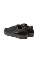 Black leather sneakers for men - Image n°2