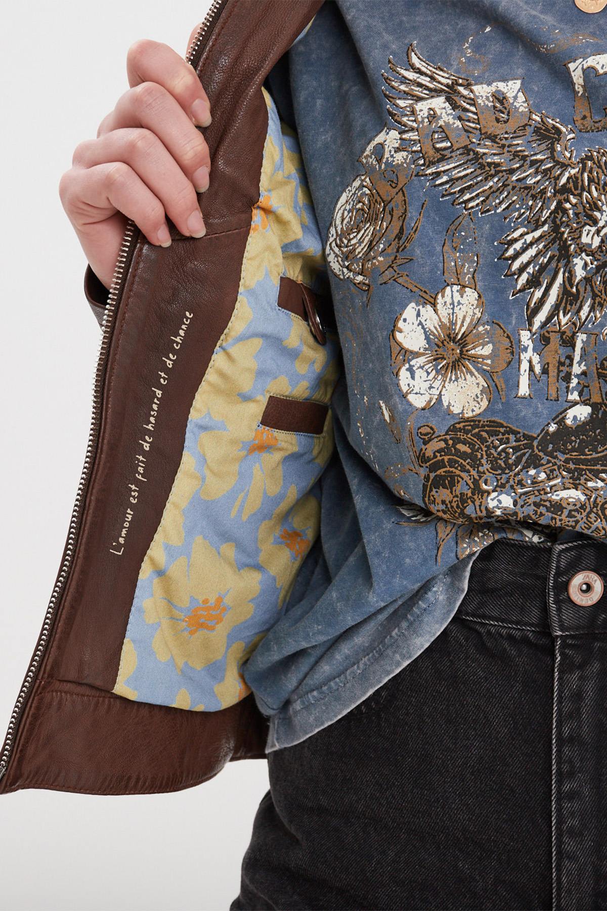 Slim lambskin biker jacket, lightweight and timeless for all seasons. - Image n°3