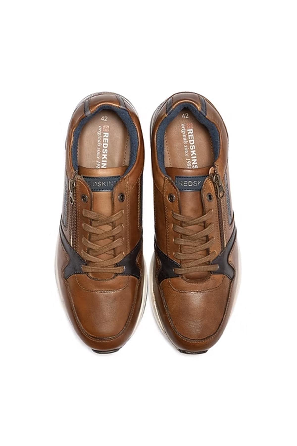 Navy chestnut leather sneaker - Image n°4
