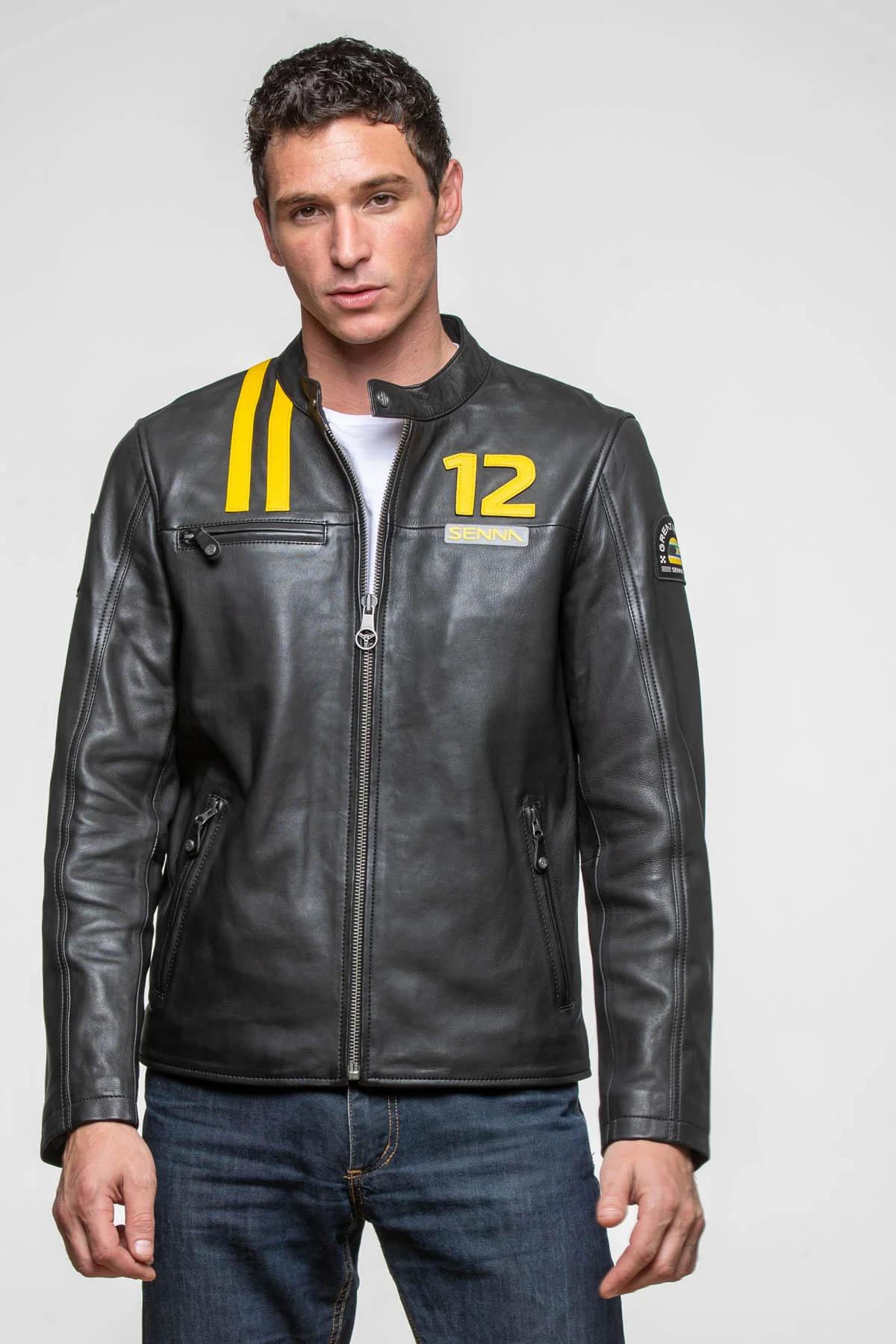 Ayrton Senna Black Racing Leather Jacket - Image n°6