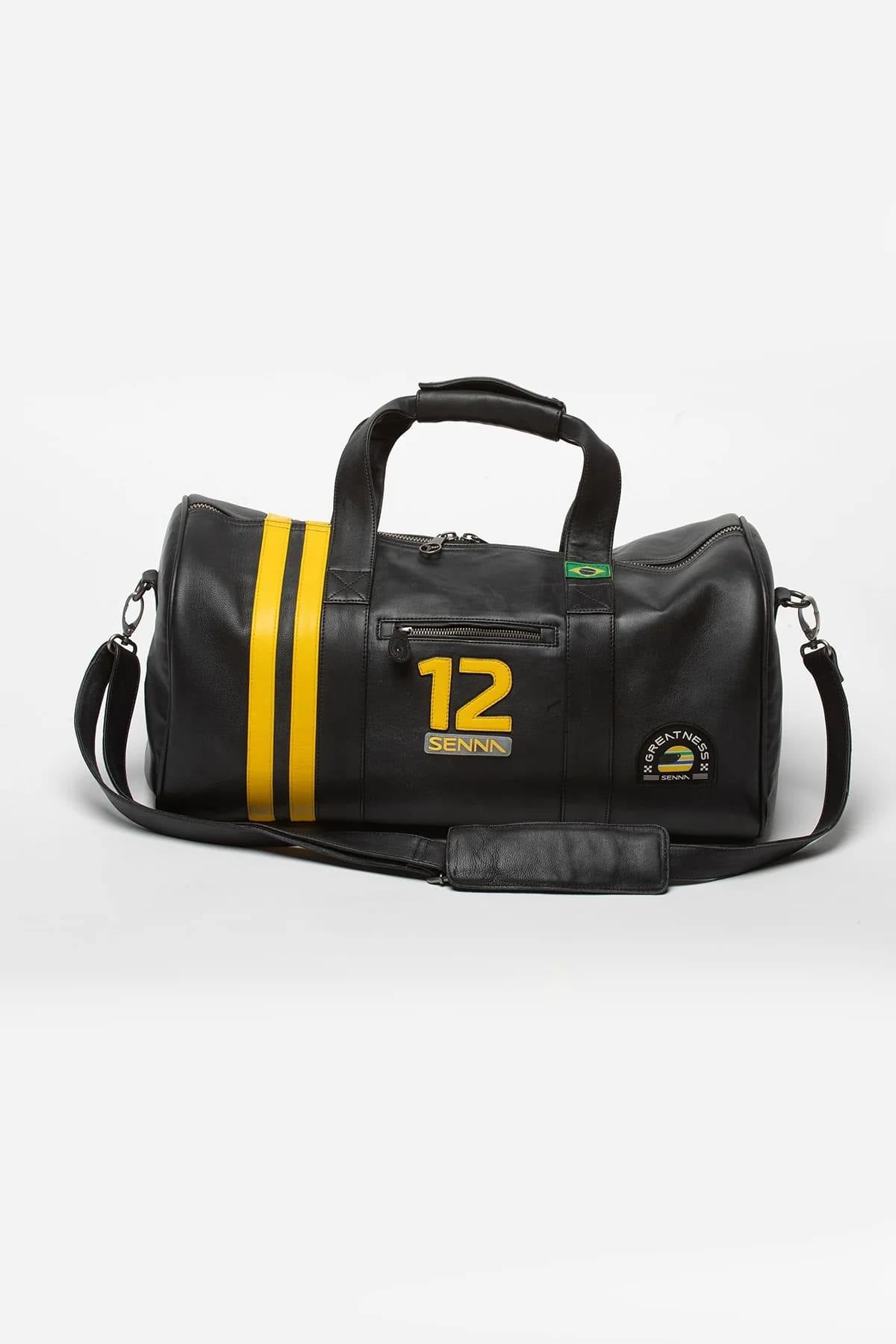 Ayrton Senna Black Leather Travel Bag - Image n°6