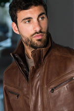 Daytona's sheep manila leather jacket: supple and adaptable. - Image n°6