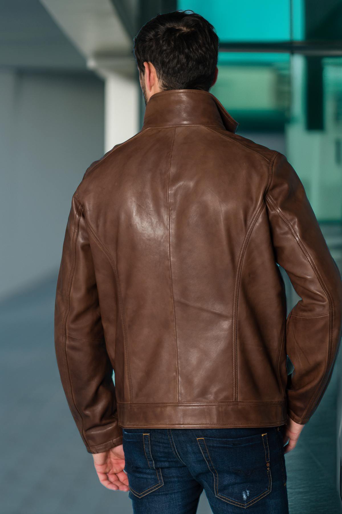 Daytona's sheep manila leather jacket: supple and adaptable. - Image n°4