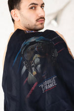 Black leather bomber jacket Patrouille de France - Image n°3