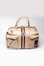 Steve McQueen ecru racing leather travel bag - Image n°1