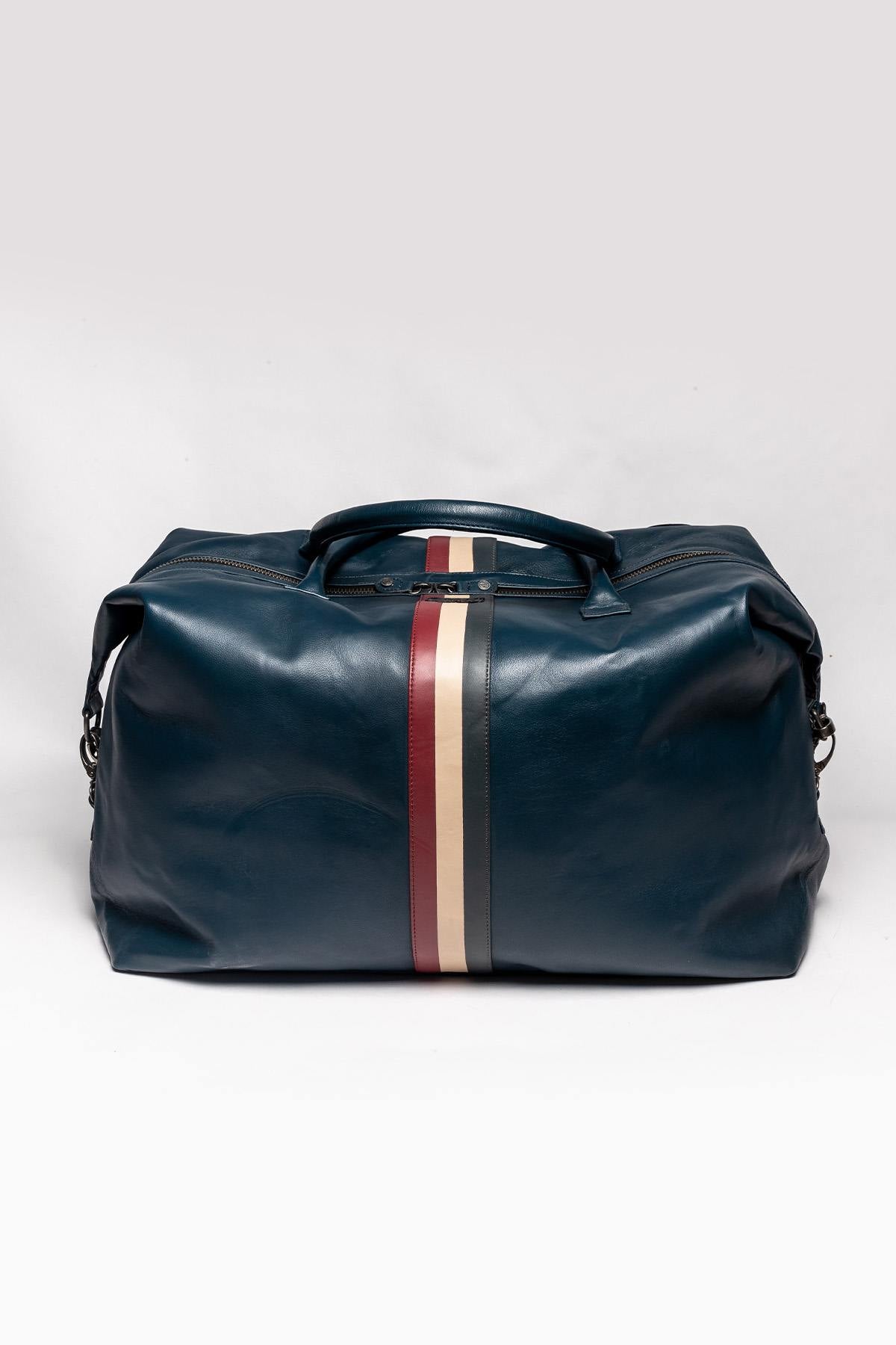 Steve McQueen Royal Blue Racing Leather Travel Bag - Image n°3