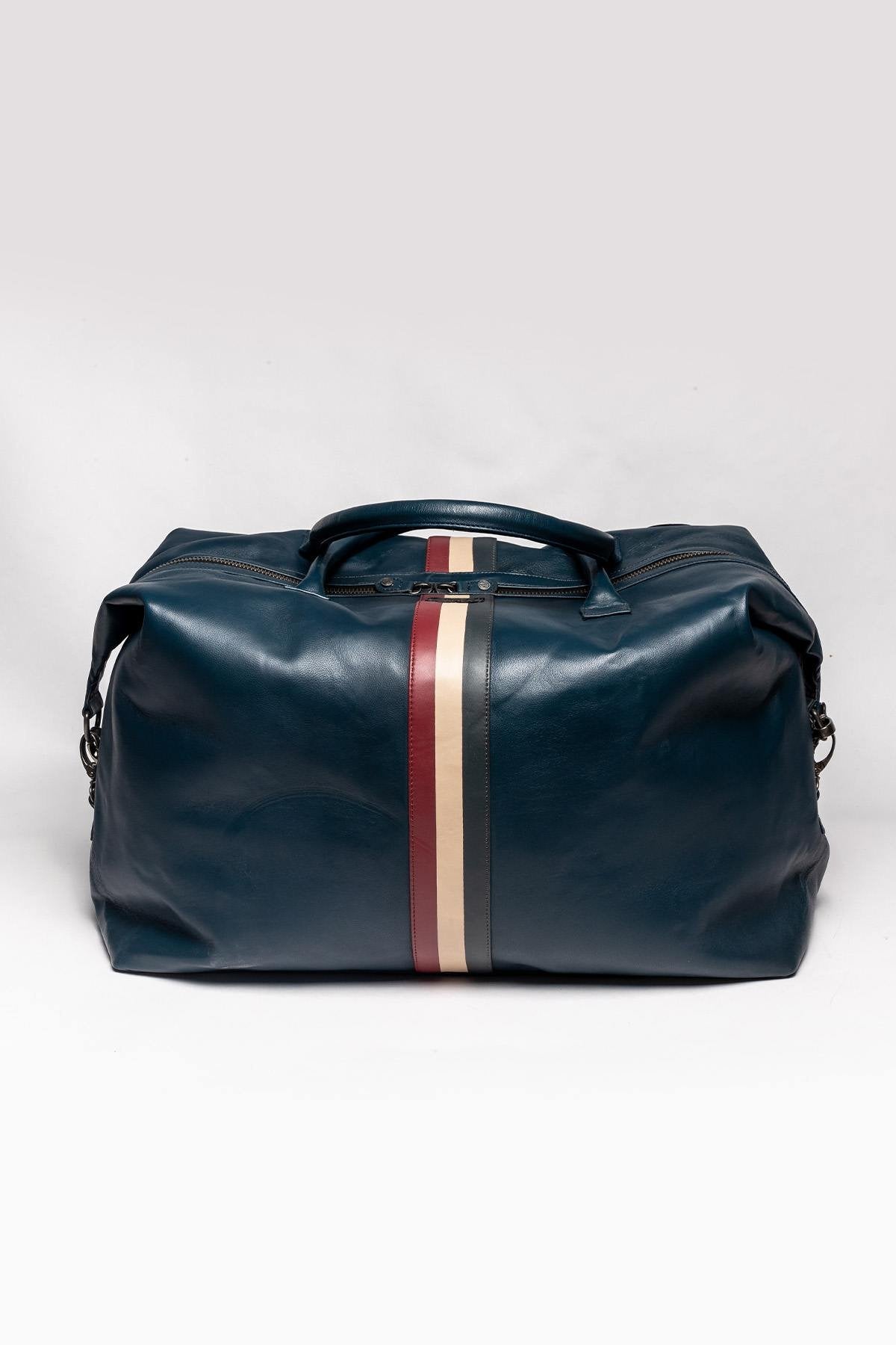 Steve McQueen Royal Blue Racing Leather Travel Bag - Image n°3