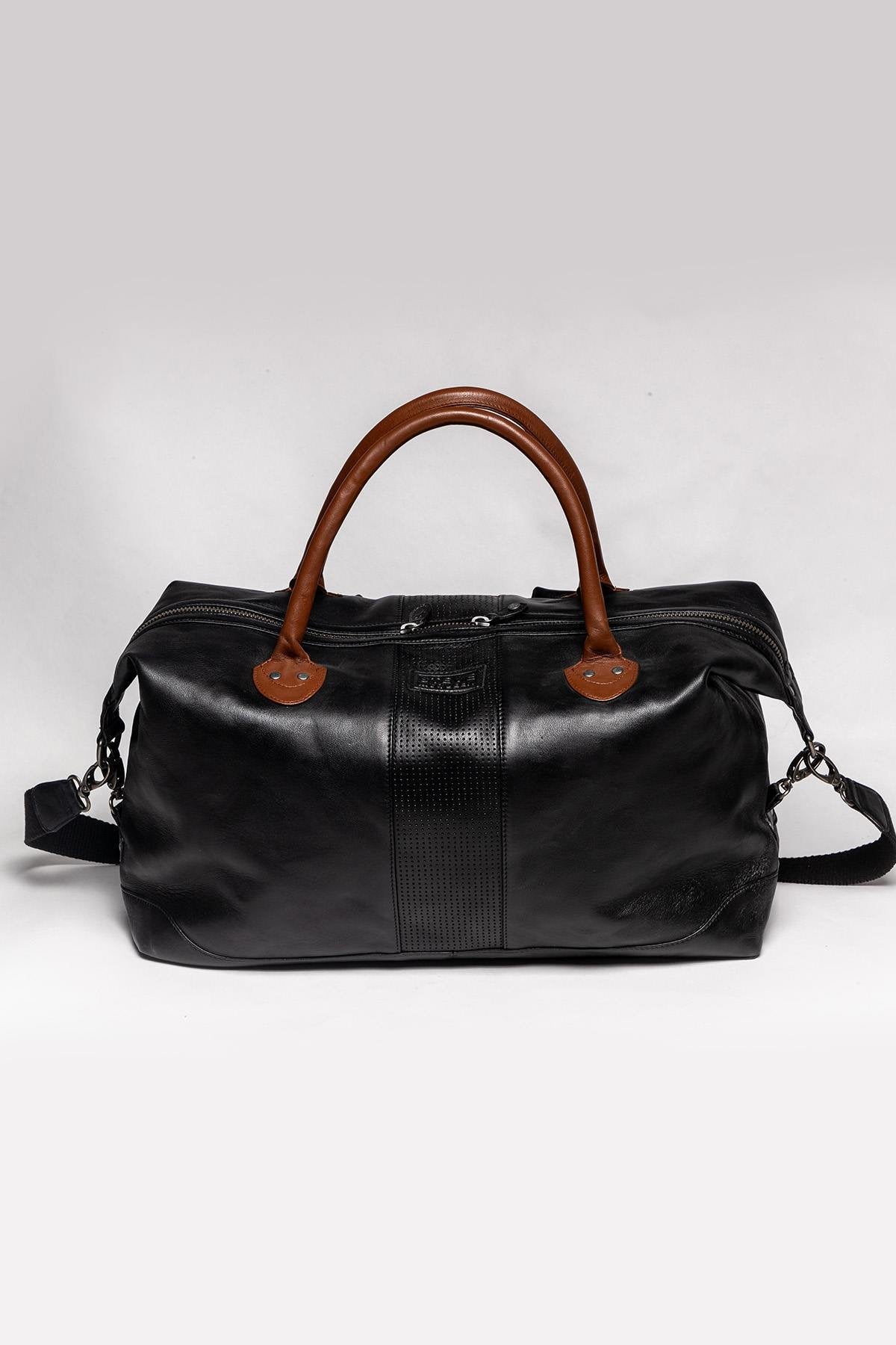 Steve McQueen 48h racing black leather travel bag - Image n°2