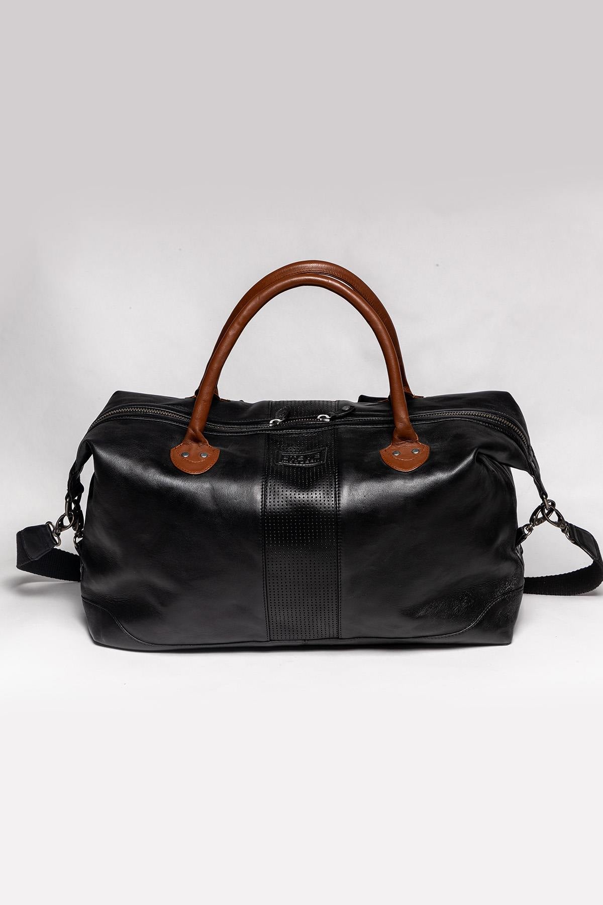 Steve McQueen 48h racing black leather travel bag - Image n°2