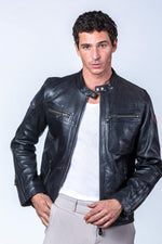 Lightweight black sheep leather jacket, Steve McQueen-inspired style. - Image n°6