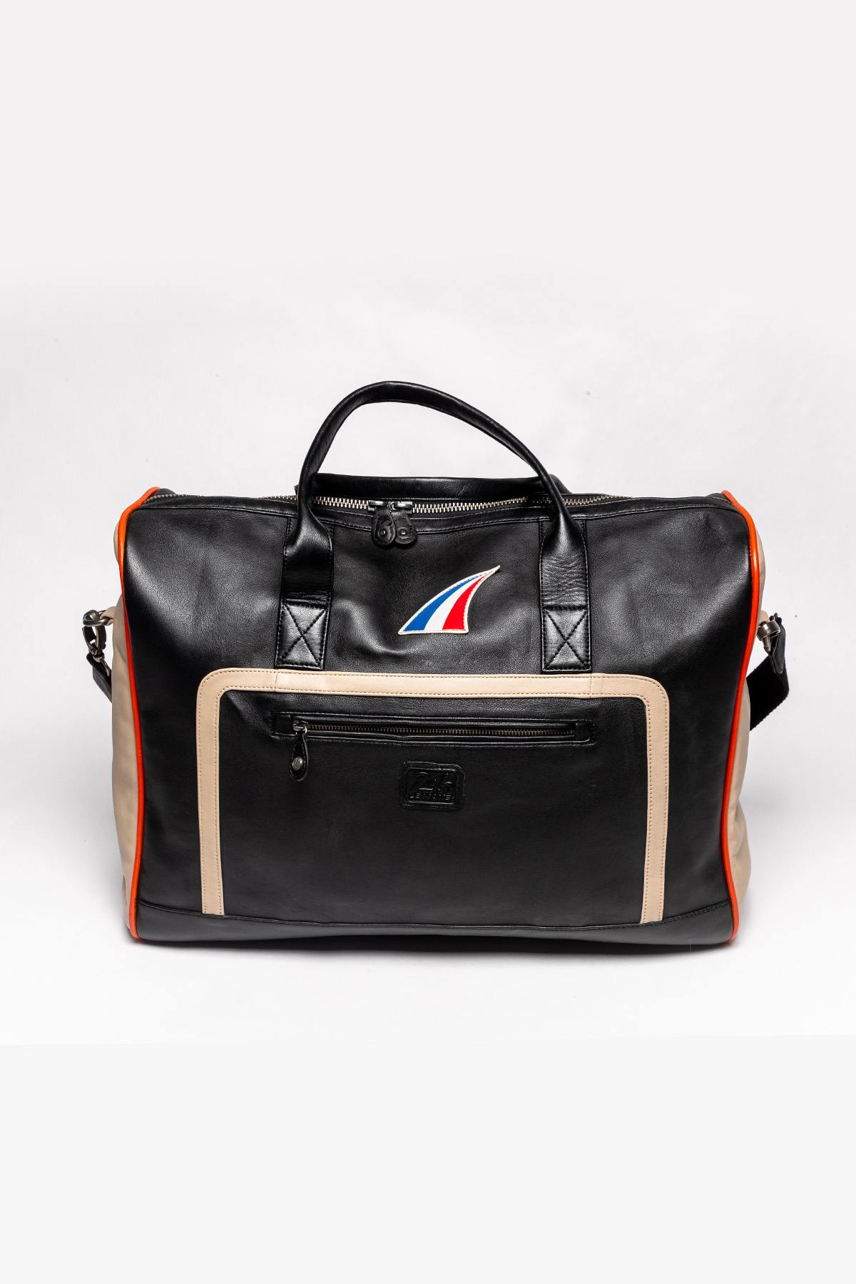 48-hour black leather travel bag with 24-hour Le Mans theme - Image n°4