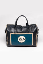 48-hour leather travel bag, ocean blue, navy, 24 hours of Le Mans theme - Image n°1