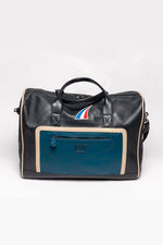 48-hour leather travel bag, ocean blue, navy, 24 hours of Le Mans theme - Image n°2