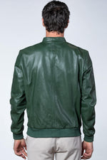Le Mans-inspired green sheep leather jacket. Soft and lightweight. - Image n°3