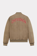 Loose fit beige leather teddy jacket - Image n°4