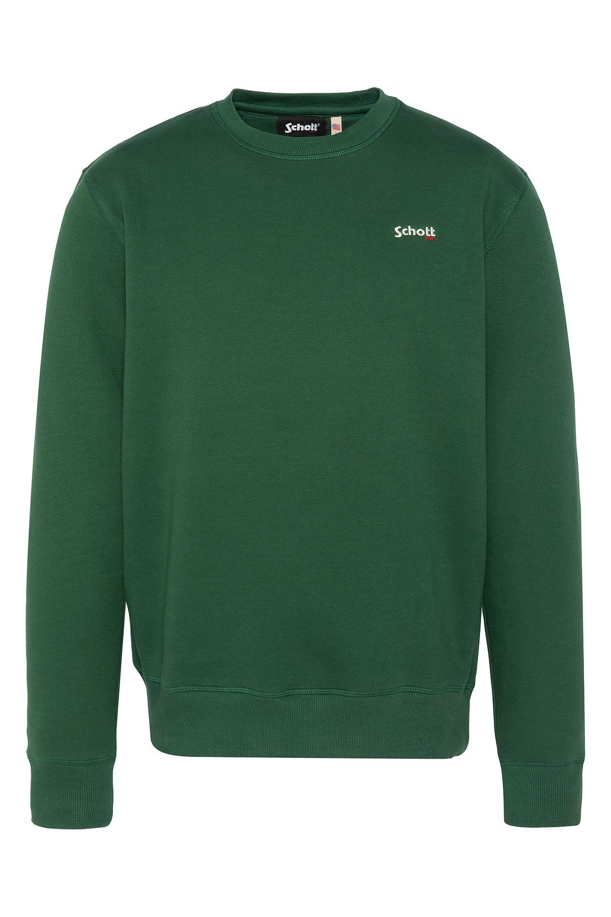 Green sweatshirt with heart logo - Image n°1