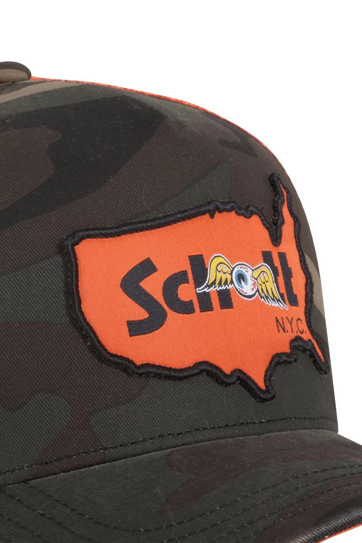 Von Dutch cap in collaboration with Schott NYC, with USA patch and camouflage pattern - Image n°2