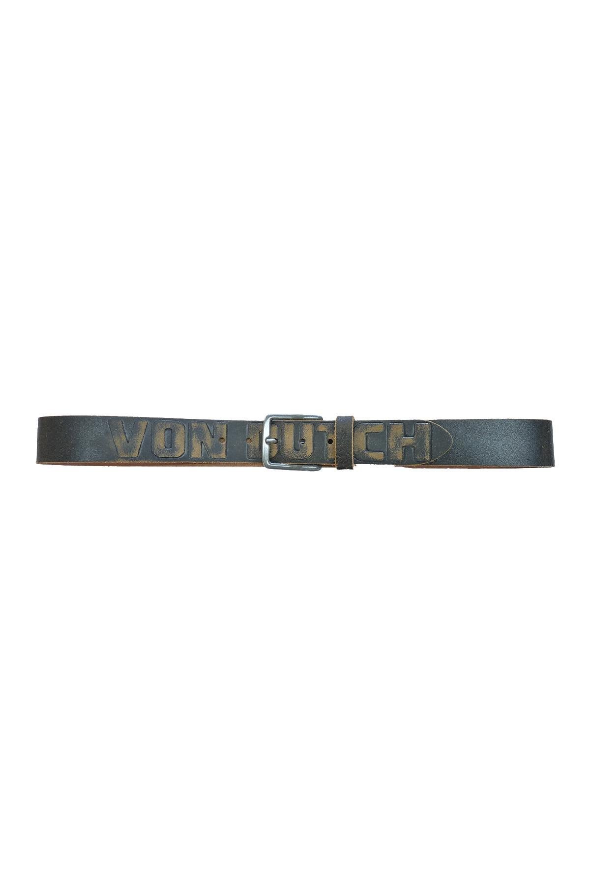 Von Dutch Distressed Leather Belt - Image n°1