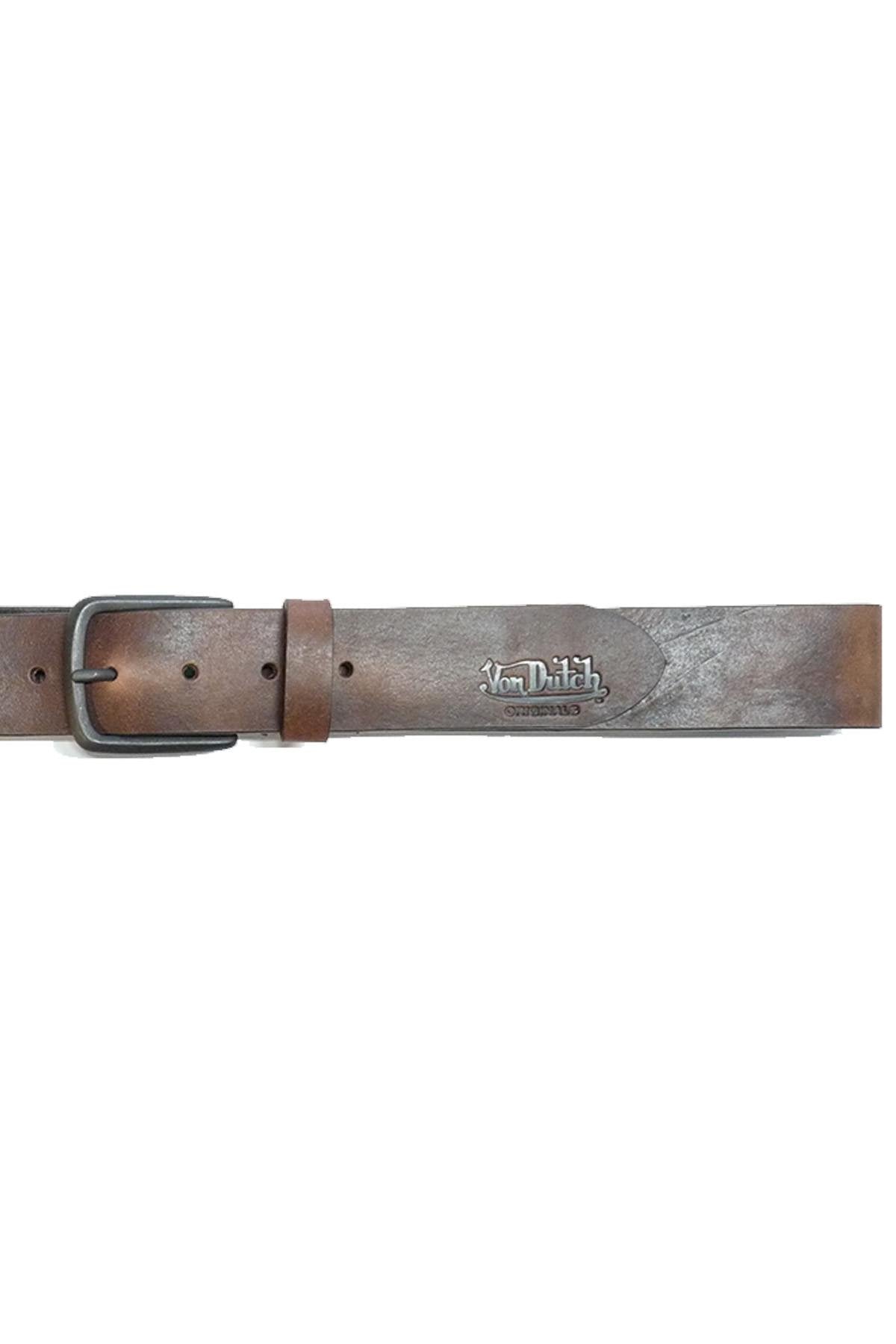 Tobacco-colored leather belt - Image n°4