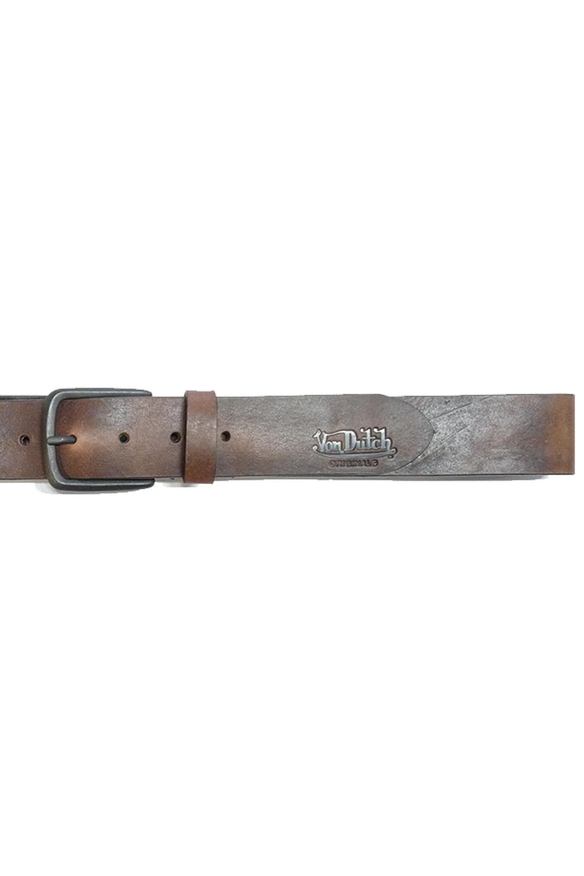 Tobacco-colored leather belt - Image n°4