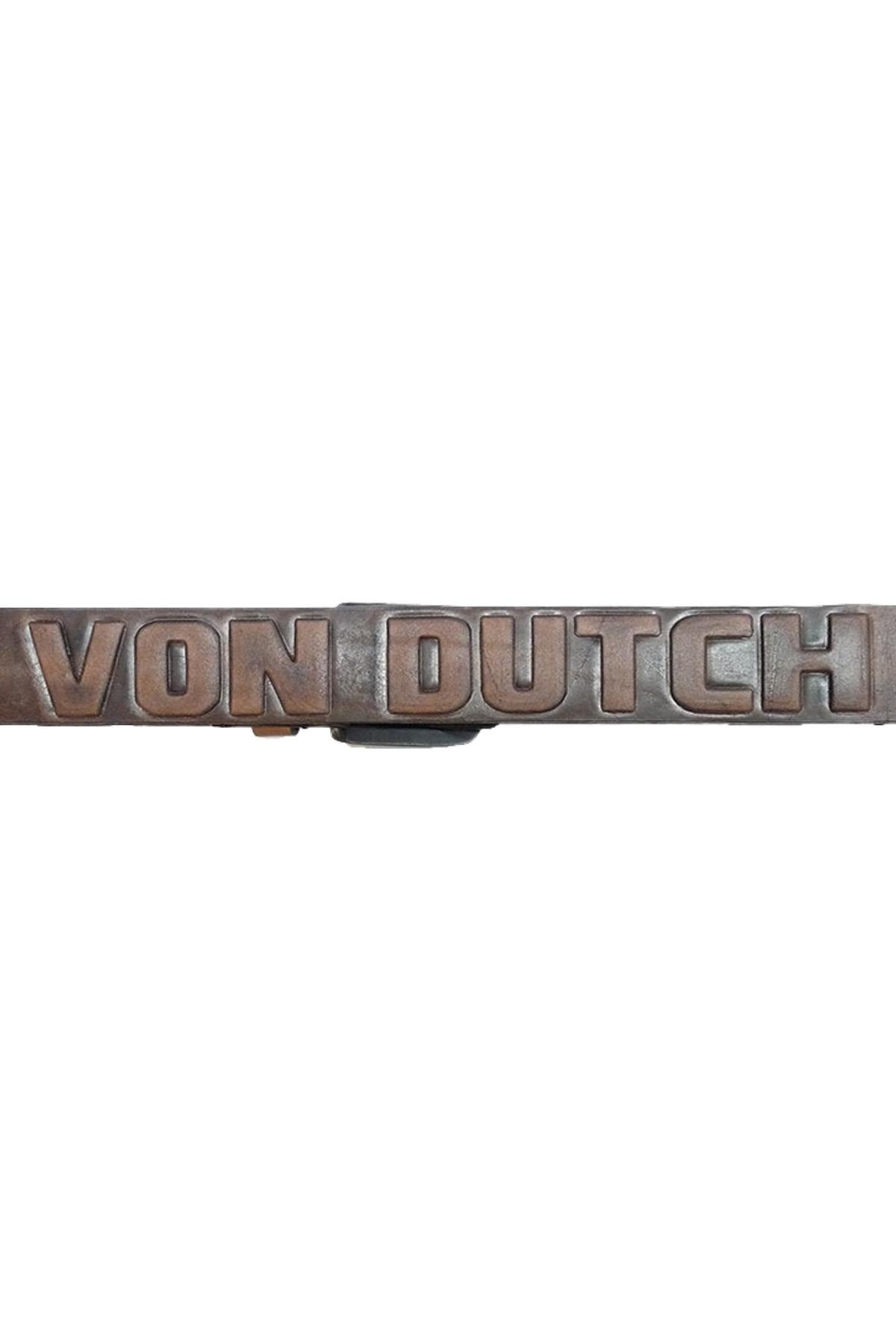 Tobacco-colored leather belt - Image n°2