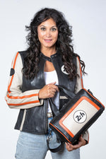 24H Le Mans tricolor leather handbag - Image n°2