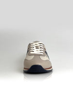 Racing sneakers in ecru leather - Image n°7