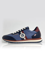 Royal blue leather racing sneakers - Image n°2