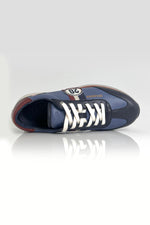 Royal blue leather racing sneakers - Image n°6