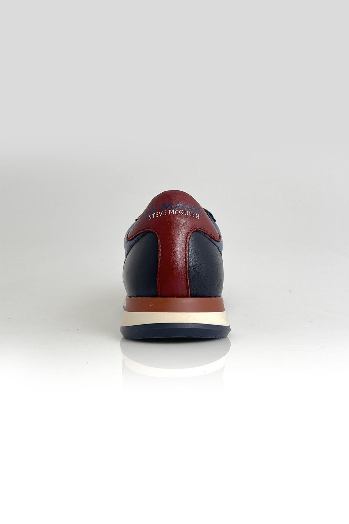 Royal blue leather racing sneakers - Image n°5