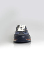 Royal blue leather racing sneakers - Image n°4